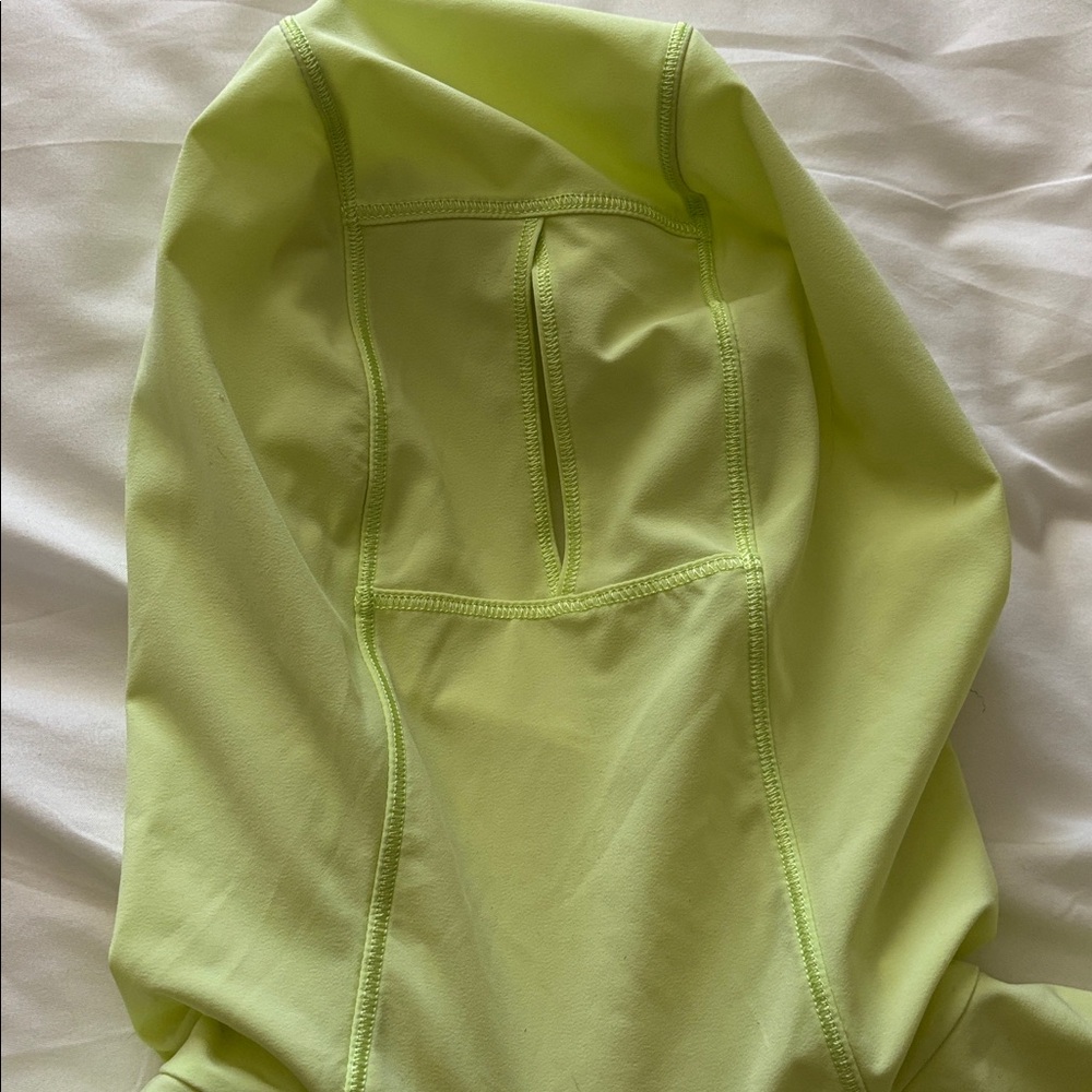 Lululemon Neon Yellow Quarter Zip Hooded Pullover Running Jacket - Picture 15 of 15